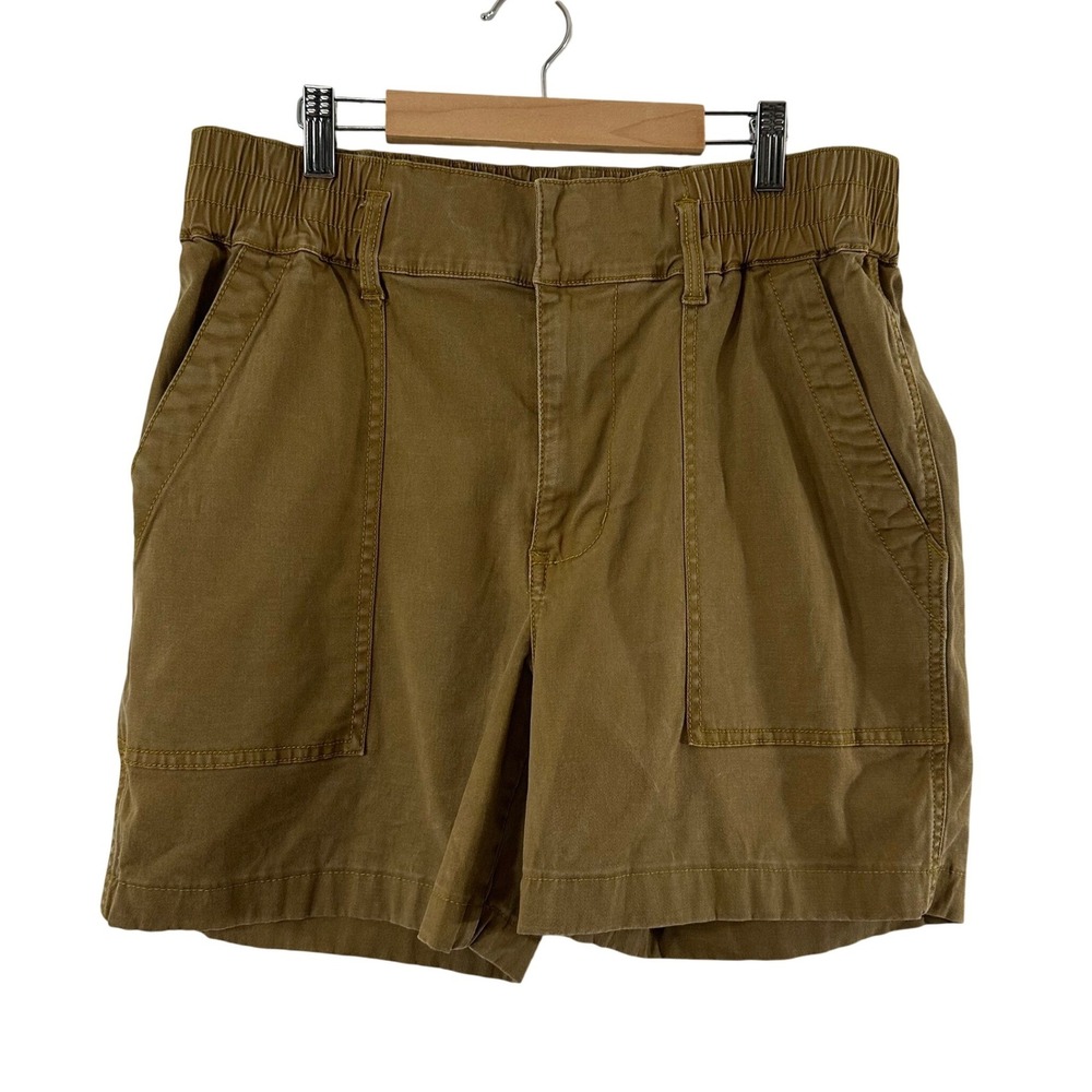 Cabi Camel Brown Utility Shorts High Rise Elastic Waist Womens Size 6